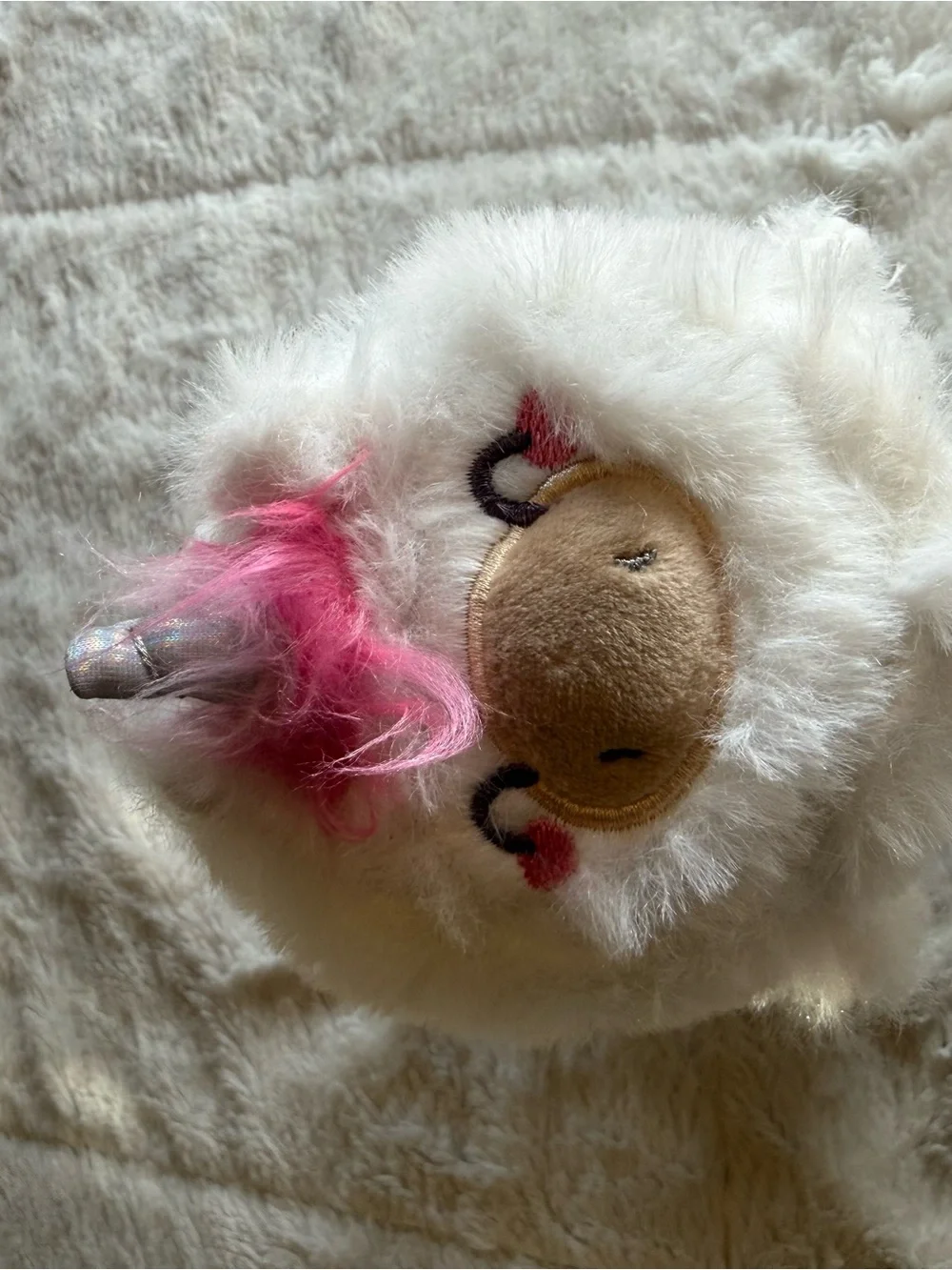Claire's White and Pink Plush Unicorn Pencil Case